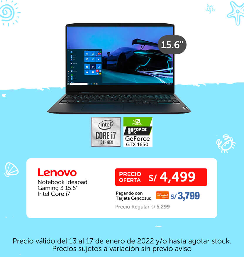 Lenovo Notebook Ideapad Gaming 3 15.6 Intel Core i7