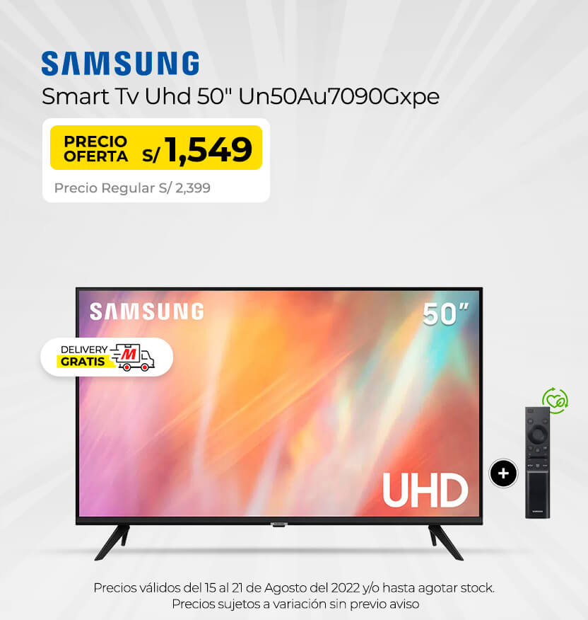 Samsung Smart Tv Uhd 50 Un50Au7090Gxpe