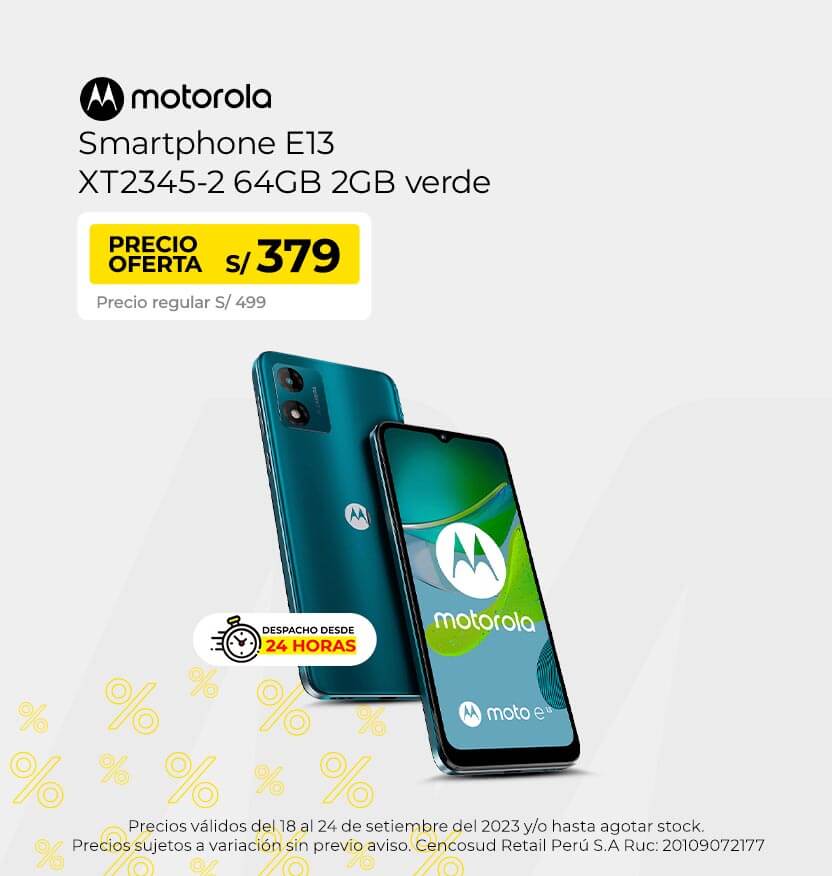 Smartphone Motorola E13 XT2345-2 64GB 2GB Verde