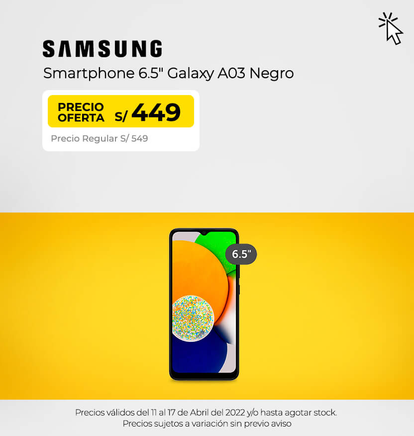 Smartphone 6.5 Samsung Galaxy A03 Negro