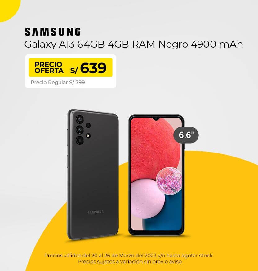 Galaxy A13 64GB 4GB RAM Negro 4900 mAh
