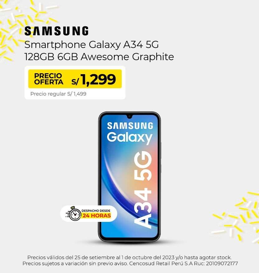 Smartphone Samsung Galaxy A34 5G 128GB 6GB Awesome Graphite