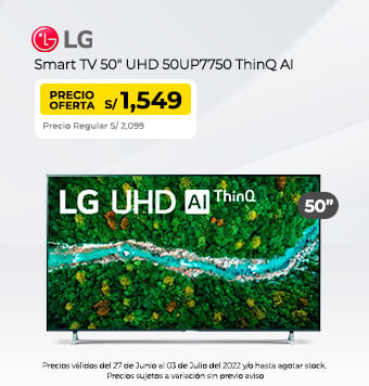 LG Smart TV 50 UHD 50UP7750 ThinQ AI