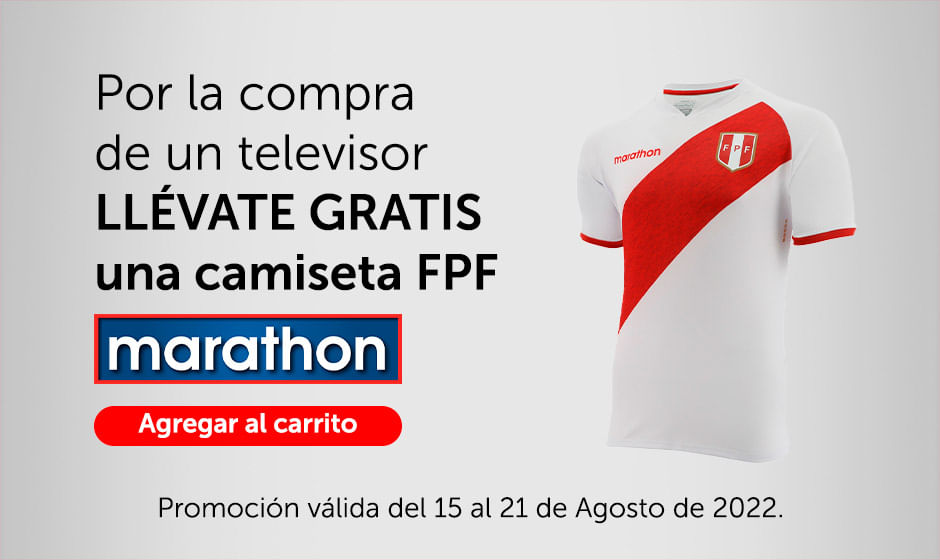 Por la compra de un televisor llévate gratis una camiseta FPF Marathon