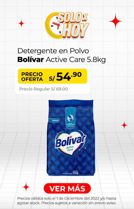 Detergente en Polvo Bolívar Active Care 5.8kg