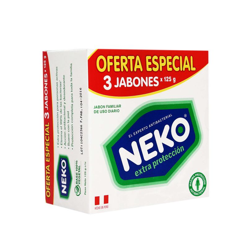 Jabon-en-Barra-Antibacterial-Neko-Extra-Proteccion-Pack-3-Unid-125-g