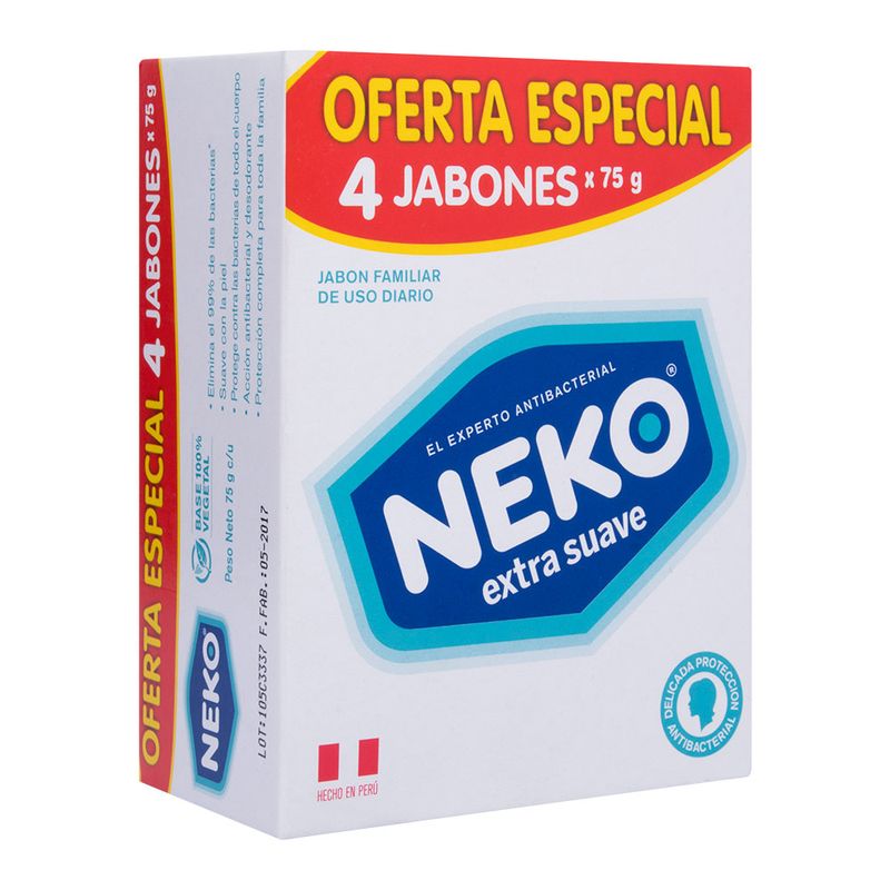 Jabon-en-Barra-Antibacterial-Neko-Extra-Suave-Pack-4-Unid-75-g-2-9235
