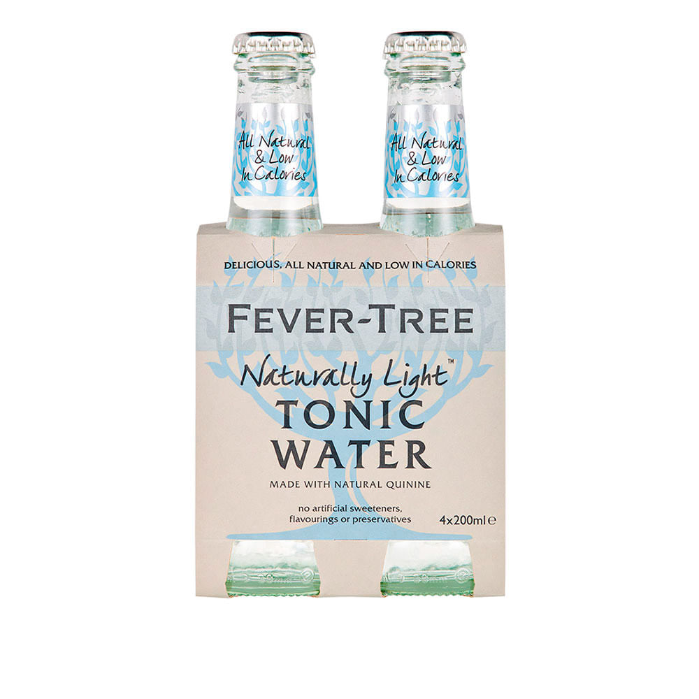 Pack x4 Agua Tonica Fever Tree Indian Light de 200 ml c/u 