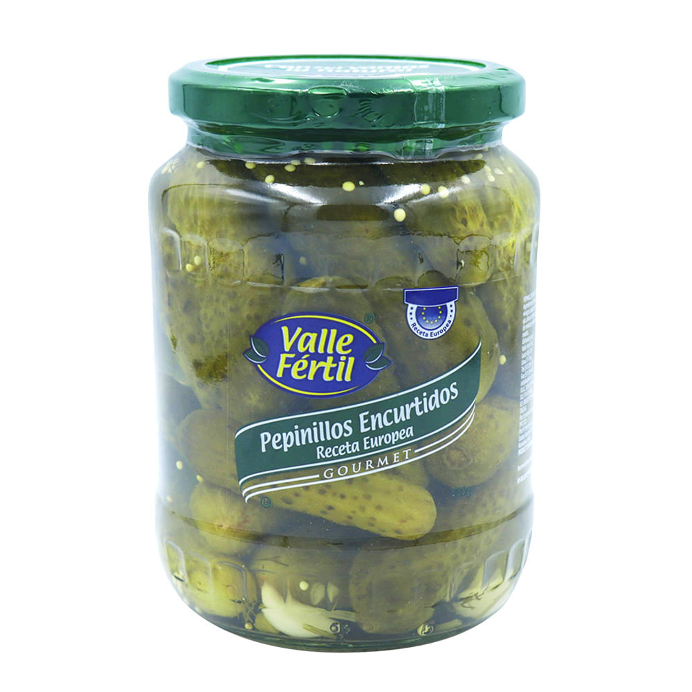 Pepinillo Encurtido Receta Europea Valle Fértil Frasco 680 g