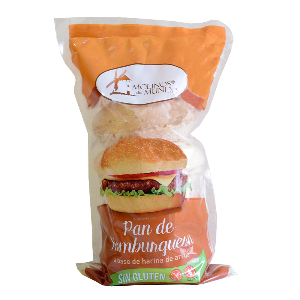 Pan para Hamburguesa Sin Gluten Molinos del Mundo Bolsa 300 g 