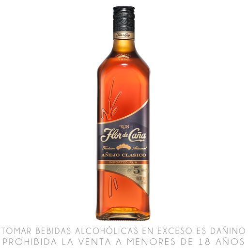Ron FLOR DE CAÑA 5 Años Añejo Clásico Botella 375ml
