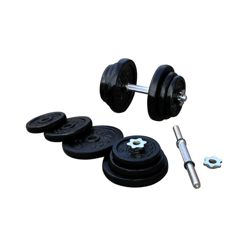 Set 2 Mancuernas + Barra 1.5m + 40kg - 8 Discos 5kg — El Rey del