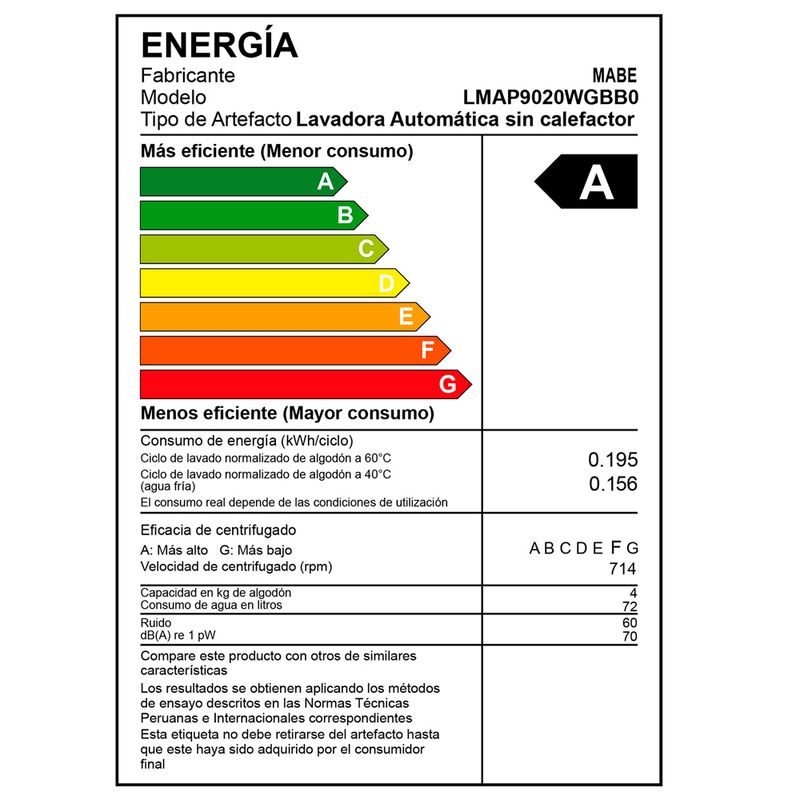 Lavadora Mabe LMAP9020WGBB0 9kg 