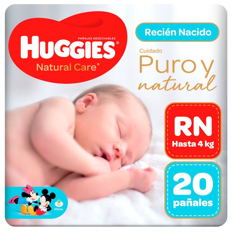 Pañales Natural Care Recién Nacido 20 unidades Huggies