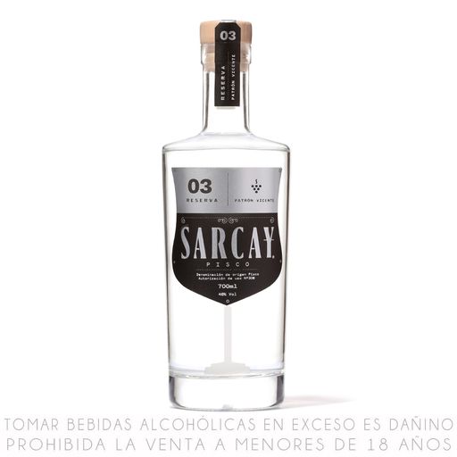 Pisco SARCAY 03 Reserva Acholado Patron Vicente Botella 700ml