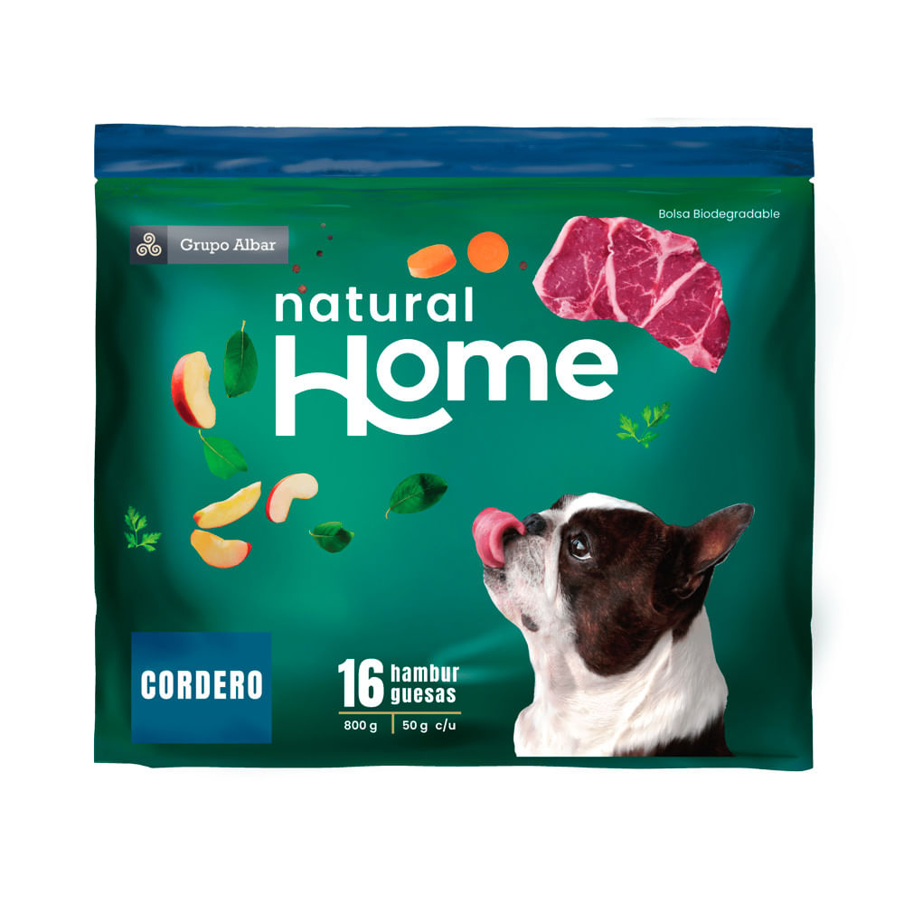 Natural Home Alimento Natural para Perros Cordero Bolsa 16 unid