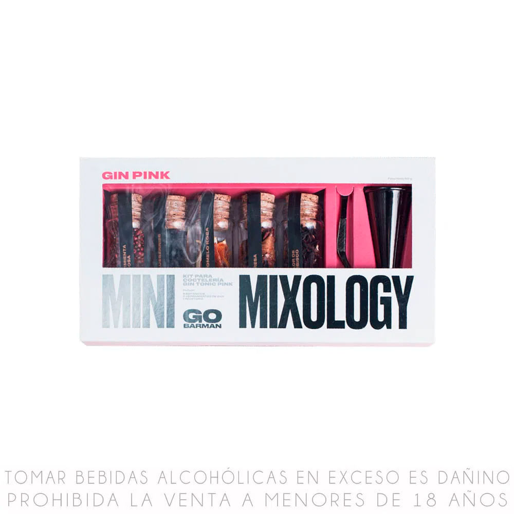 Kit de Coctelería Gin Tonic Pink Go Barman Mini Mixology Caja 90g 