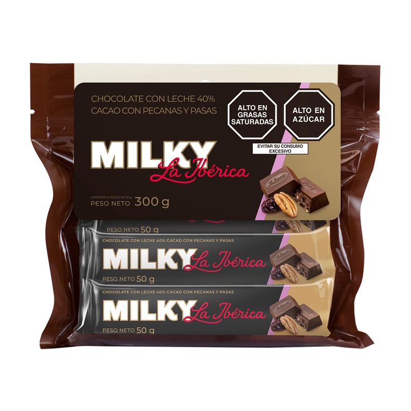 Sixpack-Chocolate-con-Leche-Milky-Pecanas-y-Pasas-40-Cacao-50g-1-325699053