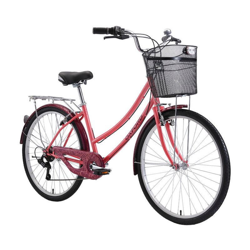 Bicicleta Oxford Cyclotour 6v M 26 Coral Morado Wong.pe