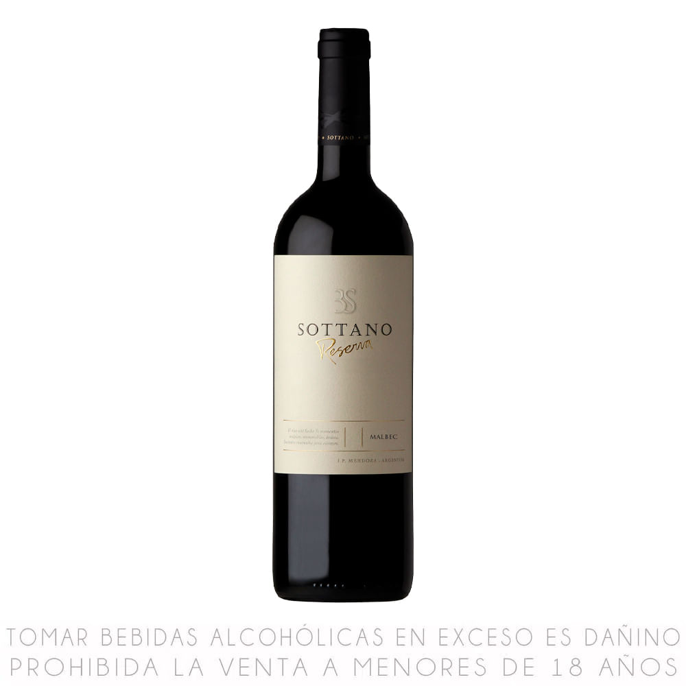 Vino Tinto Malbec Reserva Sottano Botella 750ml - Wong.pe