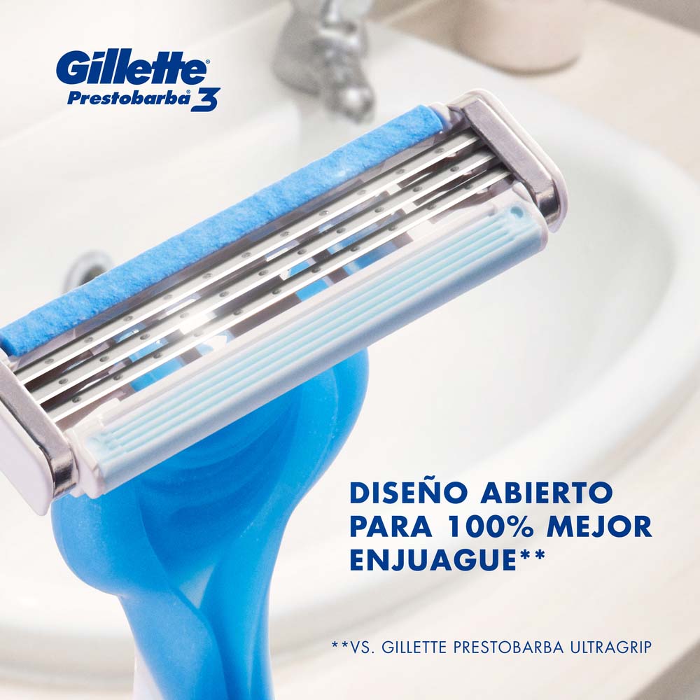 MAQUINA DE AFEITAR GILLETTE PRESTOBARBA3 CON 3 CUCHILLAS