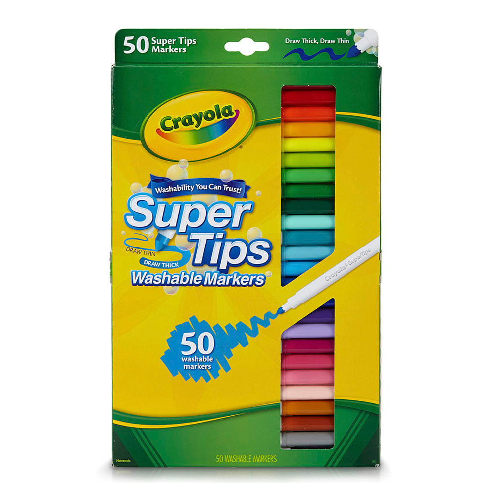 Plumón Crayola Super Tips C/70 Piezas + 10 C/ Aroma - La Niña de los  Plumones