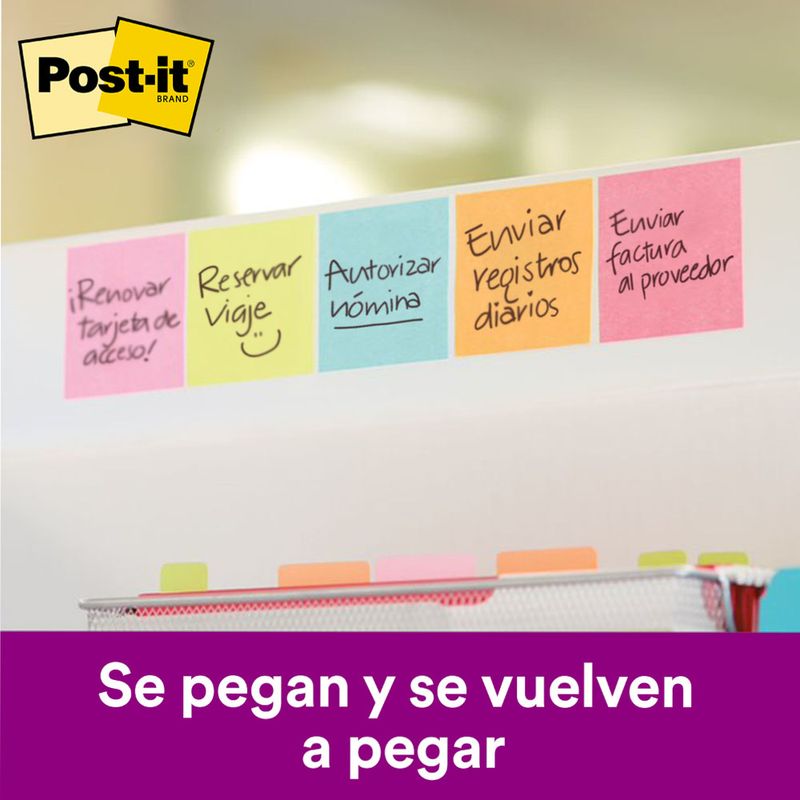 Post-It Notas Pop-Up Capetown Neón 500 hojas, Notas Adhesivas