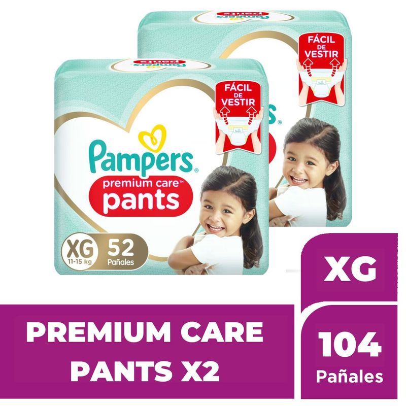 Pañales Pampers Premium Care Pants Talla XXG 104 un.