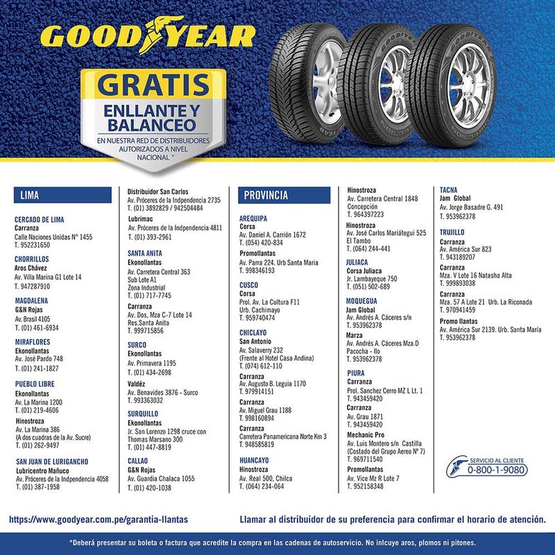 Neum ticos Goodyear Direction Touring 175 70R13 Wong.pe