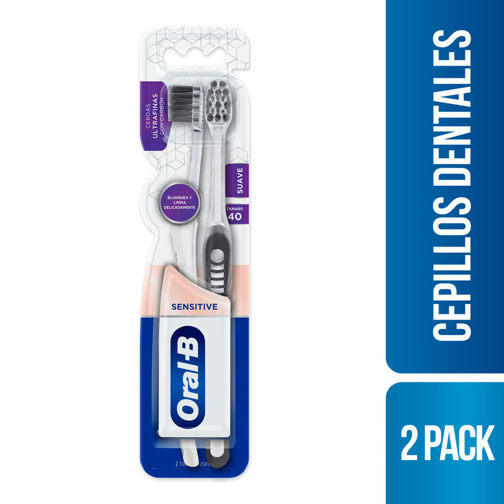 Cepillos De Dientes Oral-B Whitening Therapy Purification Cerdas Ultrafinas  con Carbón