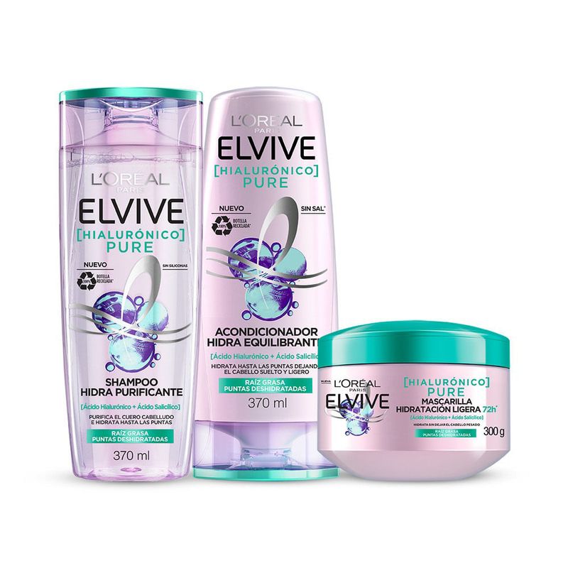 Pack Elvive Hialurónico Pure: Shampoo Acondicionador