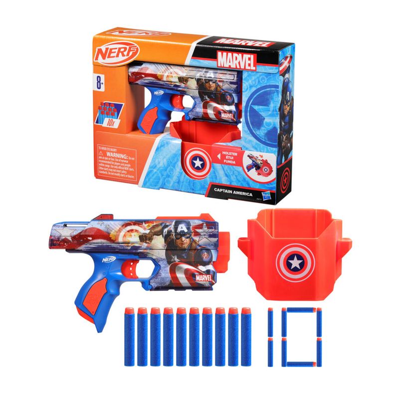 Lanzador Nerf Marvel Capitan America Wong.pe