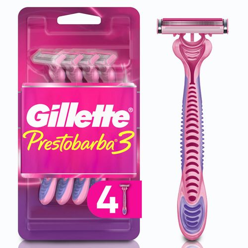 Máquina de Afeitar Desechable Gillette Prestobarba3 para Mujer 4un